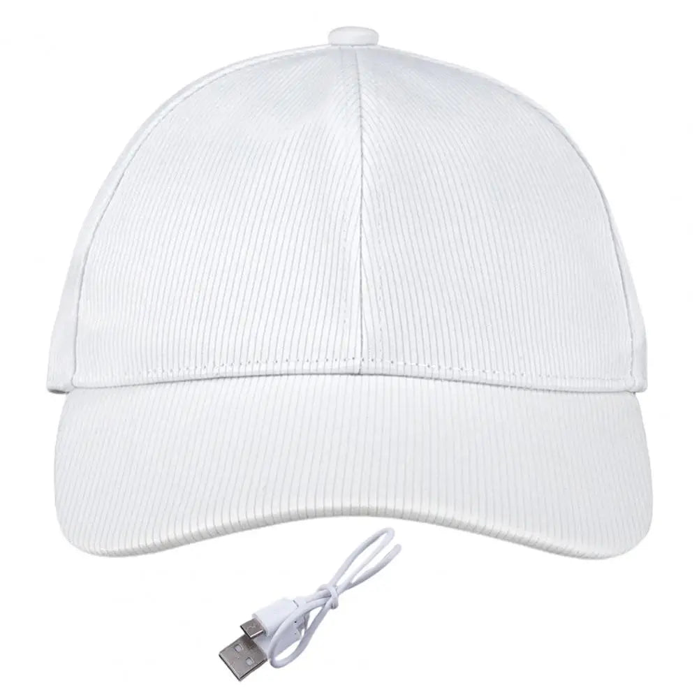 Fiber Optic LED Hat Light up Baseball Cap Flash Glow Hat USB Rechargeable Hip-Hop Luminous Hat Halloween Cap for Party Disco Bar