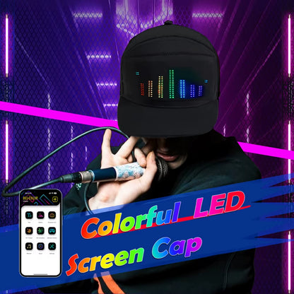 DIY LED Light Display Screen Smart Matrix Hat APP Controlled Display Signs Caps Bluetooth Baseball Hat Hip Hop Party Cool Decor